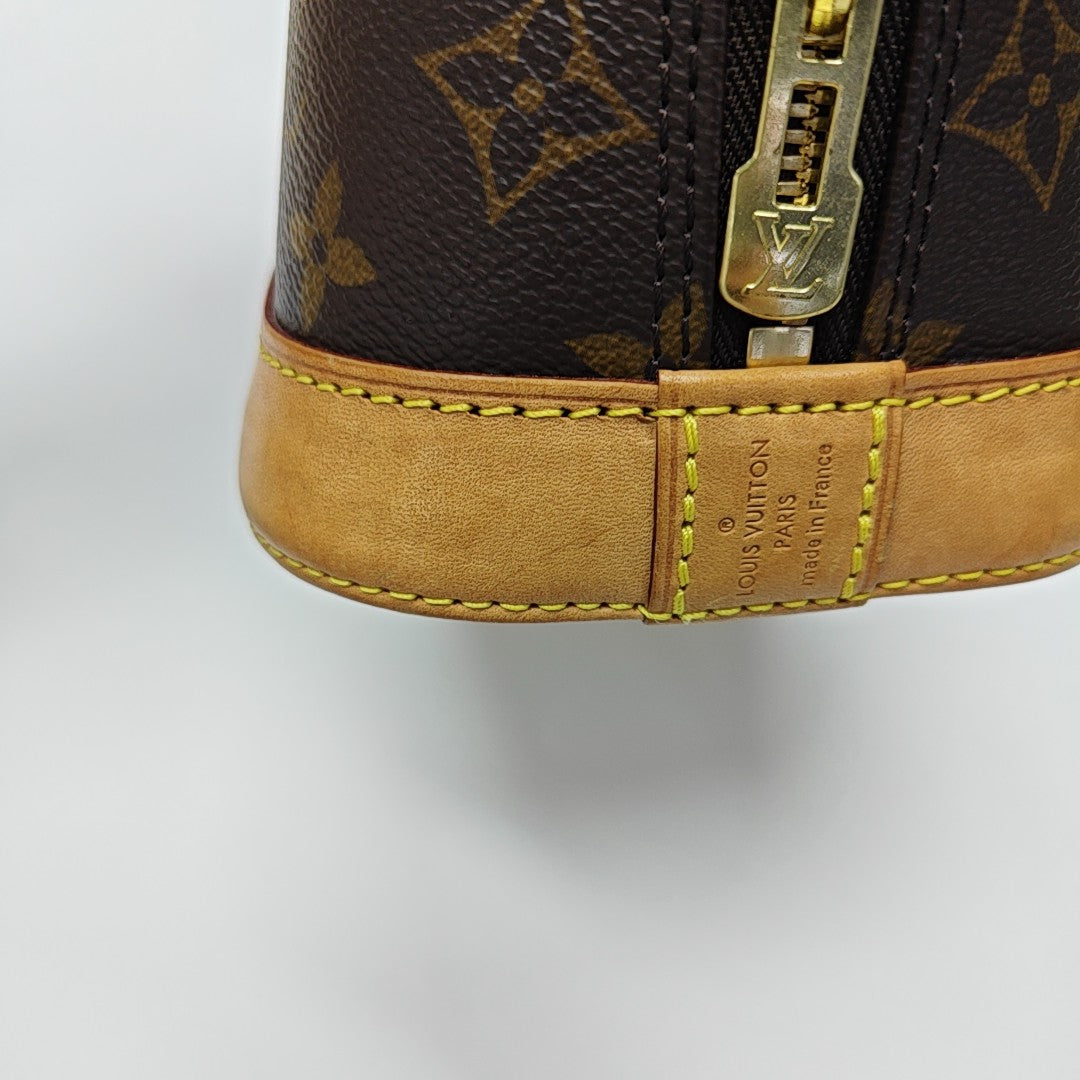 ALMA BB Monogram Coated Canvas Brown
