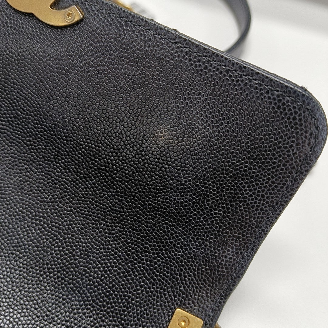 Carry Me Mini Quilted Grained Calfskin Black