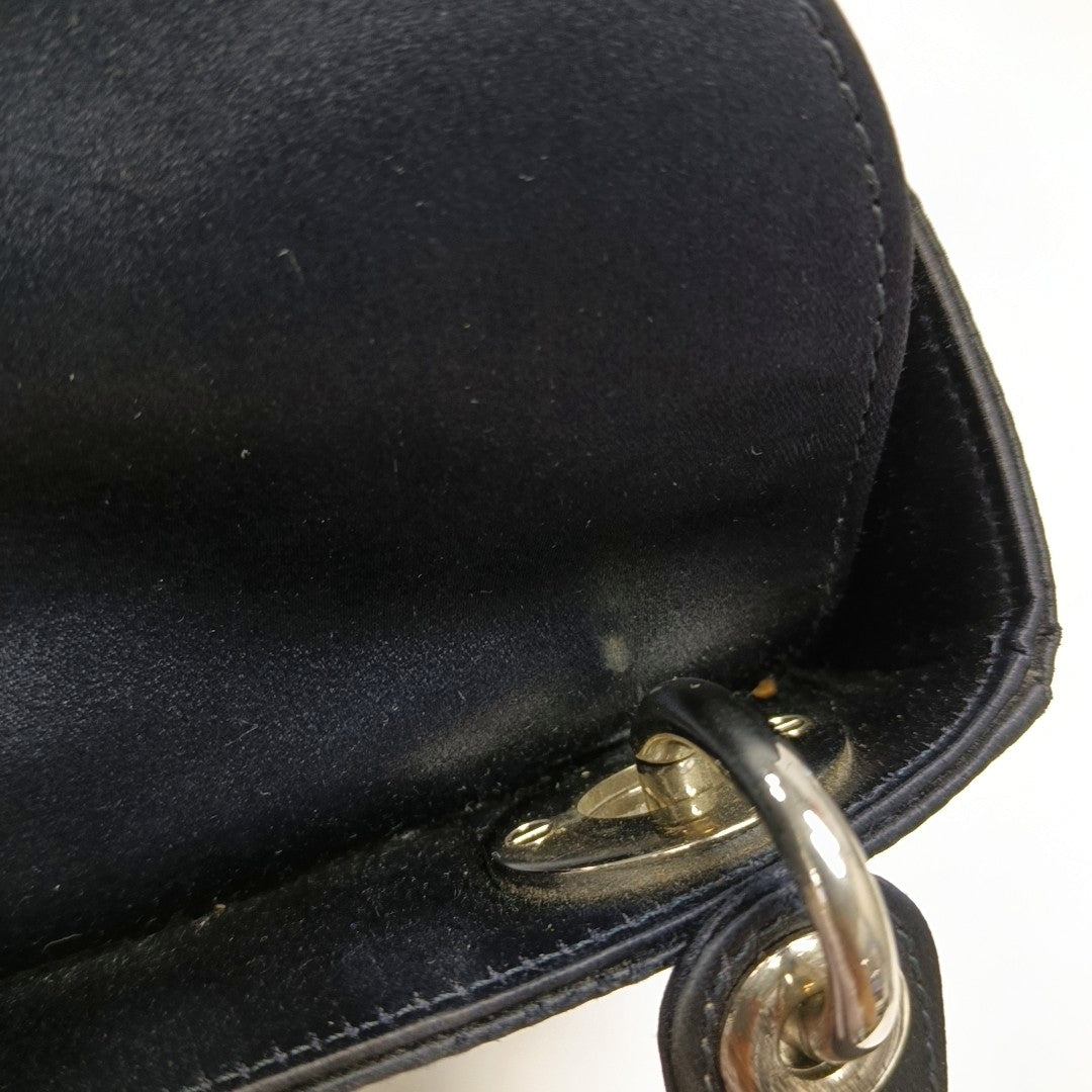Lady Dior Mini Silk Satin Blue