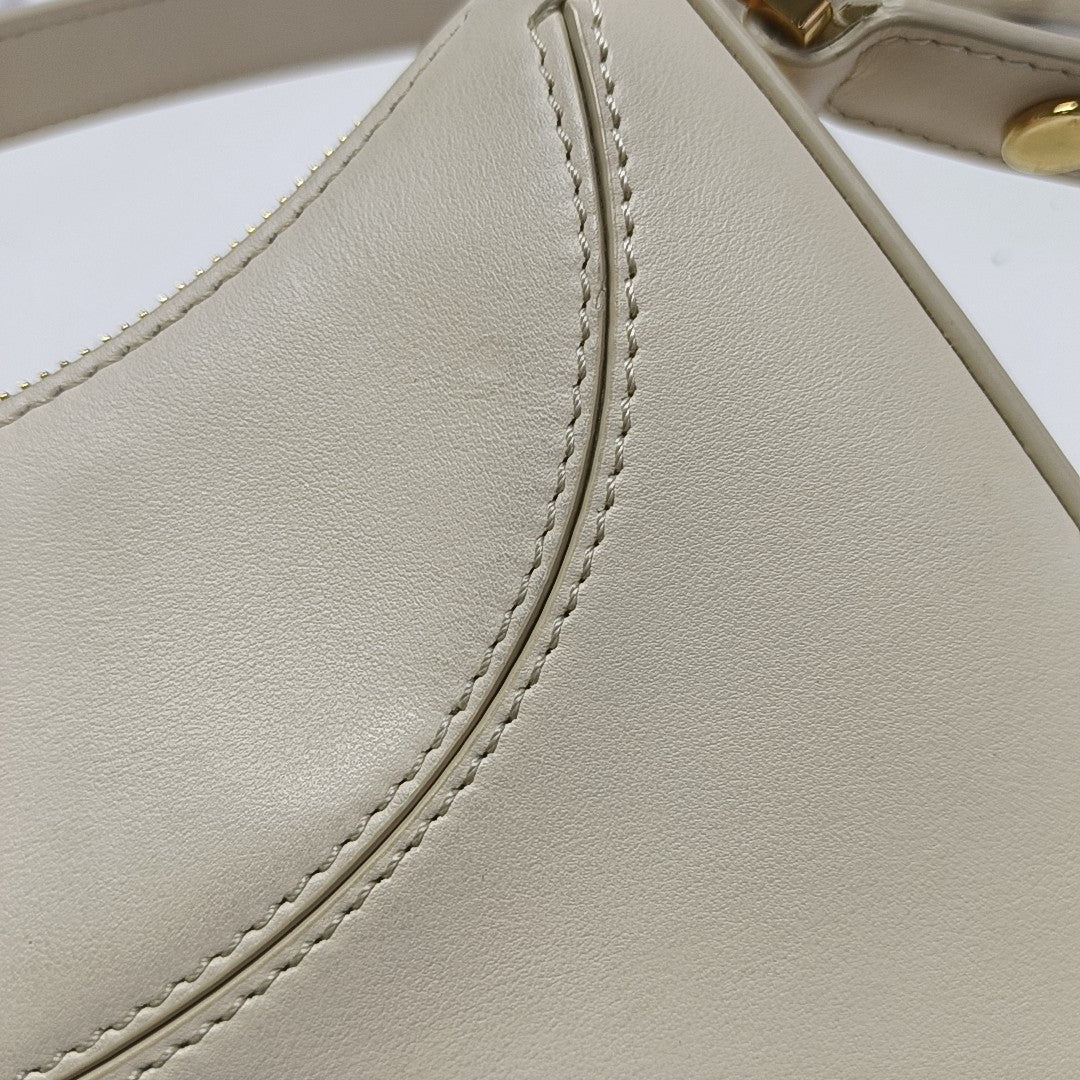 Leather Shoulder Bag White