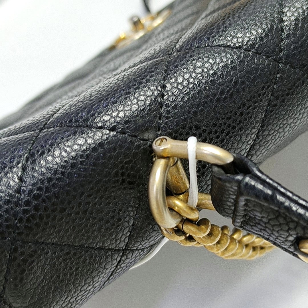 Quilted Grained Calfskin Black
