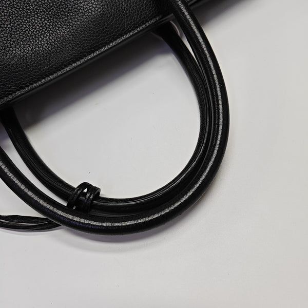 Calfskin Top Handle Bag Black