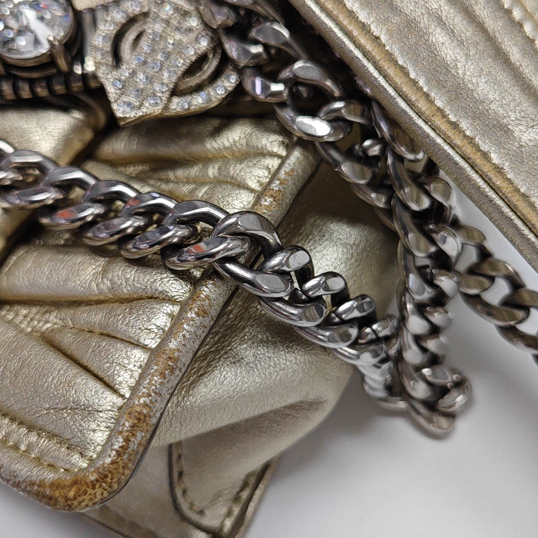 Miu Lady Quilted Lambskin Gold