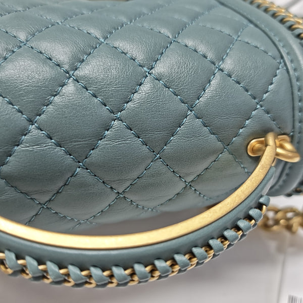BOY CHANEL Small Quilted Calfskin Green