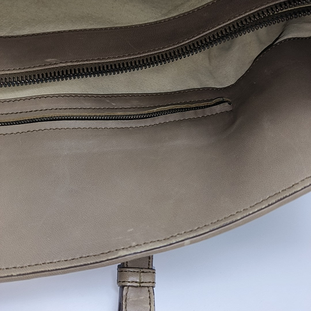 Lambskin Top Handle Bag Brown