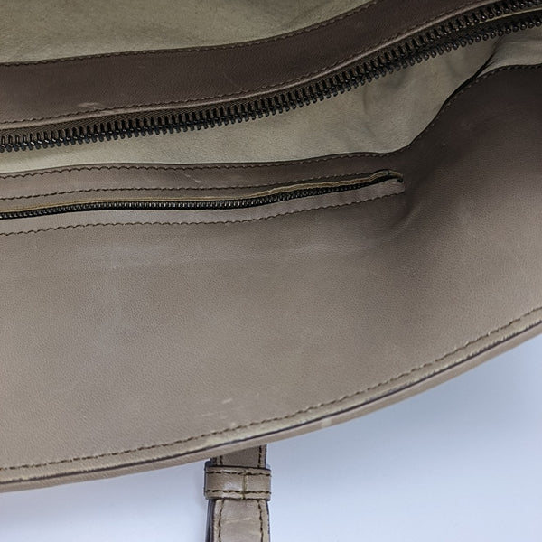 Lambskin Top Handle Bag Brown