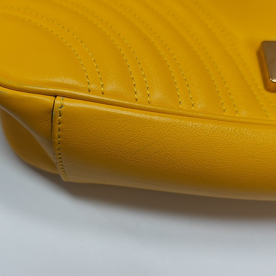 GG Marmont Medium Quilted Calfskin Yellow