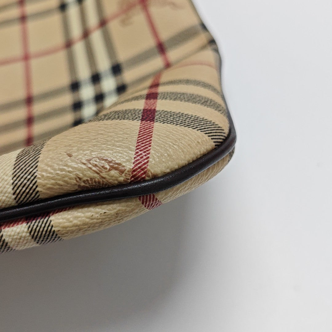 Coated Canvas Top Handle Bag Brown