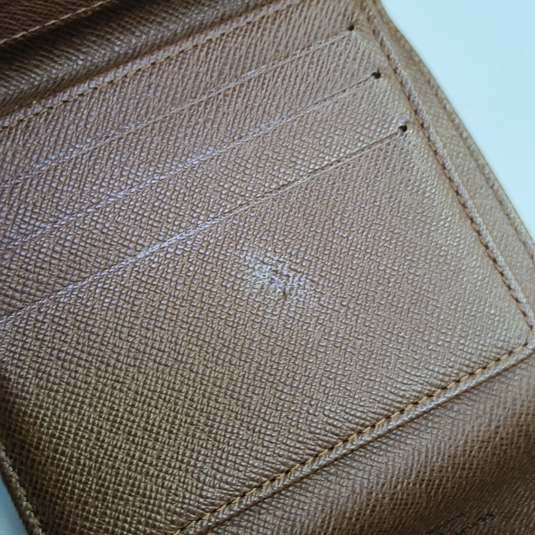 ELISE Monogram Coated Canvas Brown Wallet