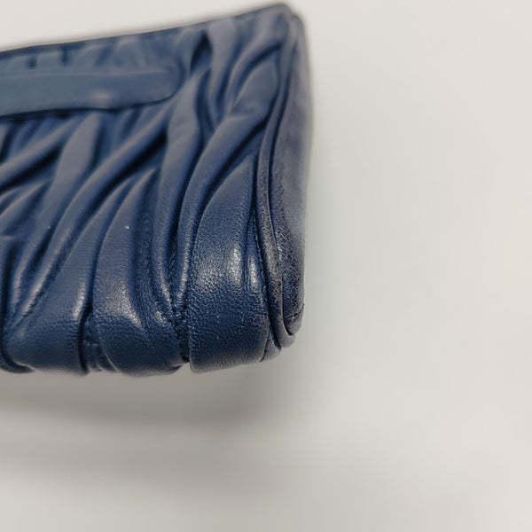 Quilted Lambskin Clutch Blue
