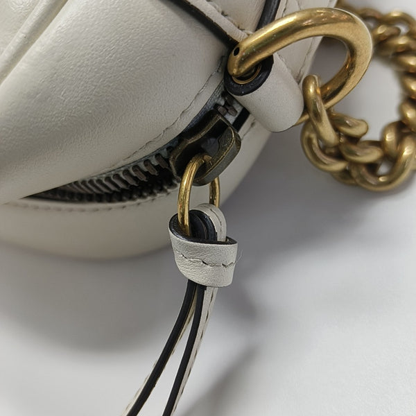GG Marmont Small Quilted Calfskin White
