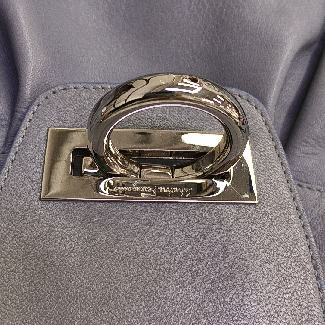 Calfskin Top Handle Bag Blue