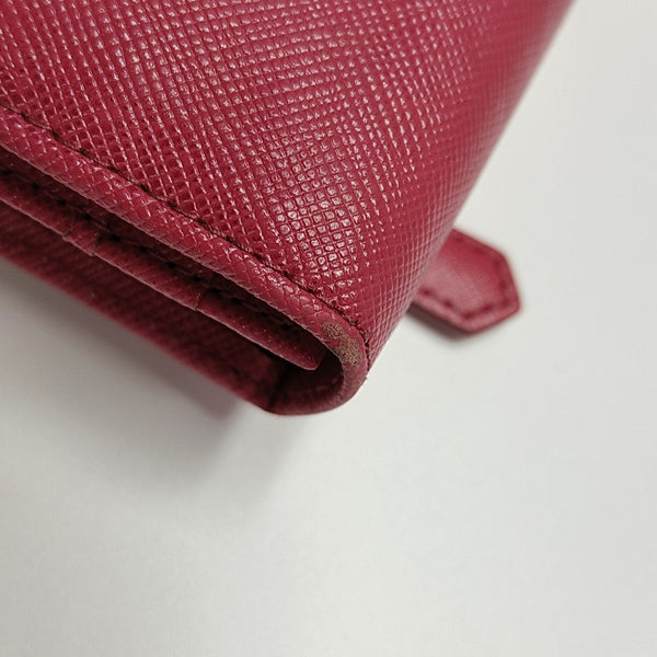Fiocco Bow Calfskin Red Wallet