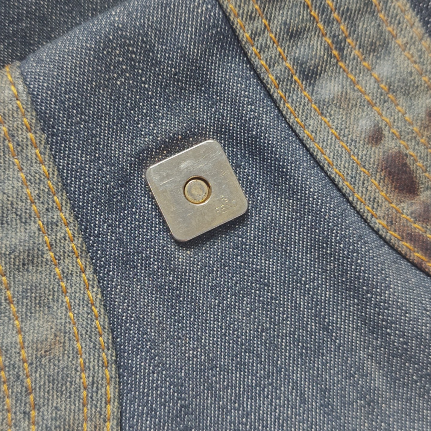 Denim Top Handle Bag Blue