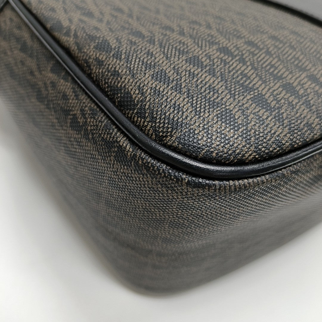 Coated Canvas Shoulder Bag Black