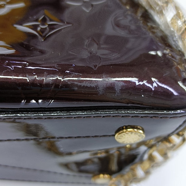 Monogram Patent Leather Shoulder Bag Red