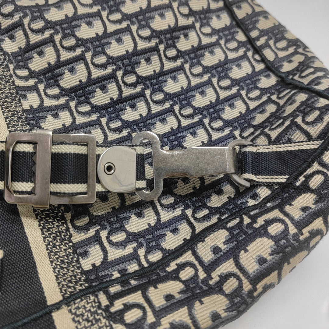 Oblique Canvas Backpack Blue