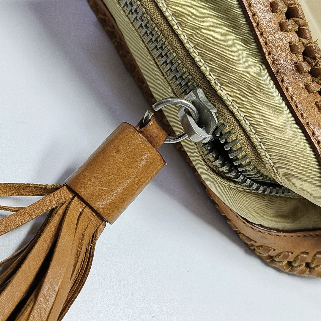 Fabric Top Handle Bag Beige