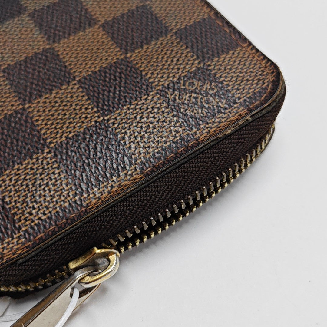 ZIPPY Damier Ebene Coated Canvas Brown Wallet