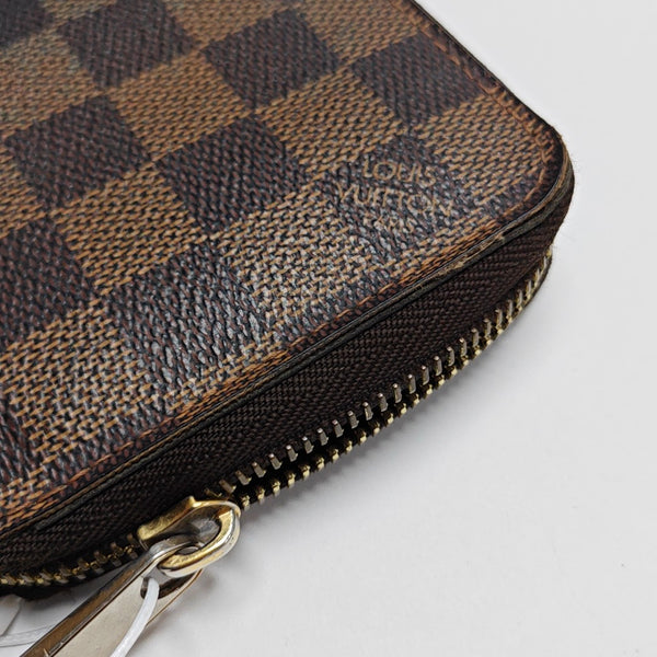 ZIPPY Damier Ebene Coated Canvas Brown Wallet