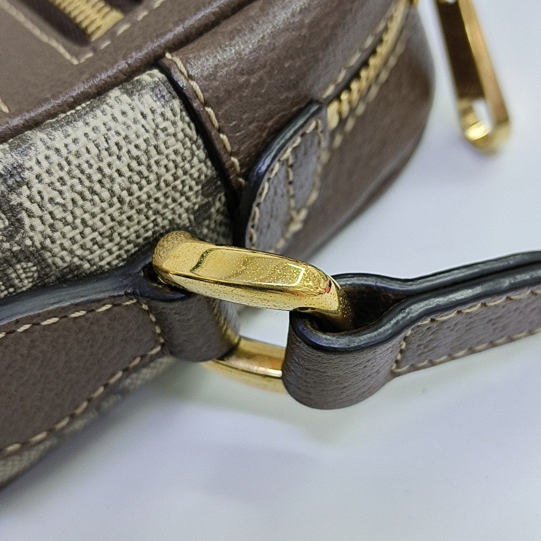 Ophidia Mini Monogram Coated Canvas Beige