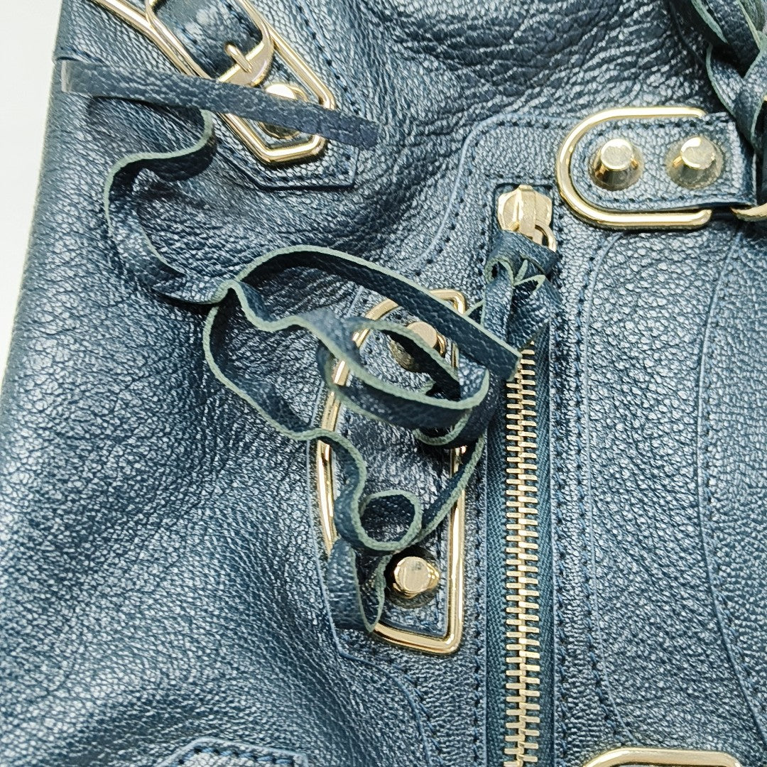 Classic Metallic Edge City Mini Lambskin Blue