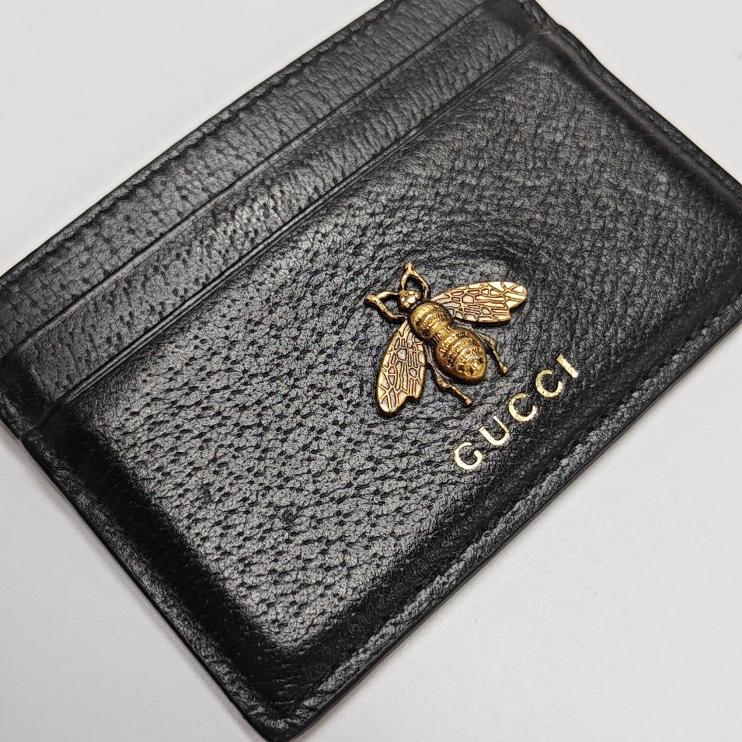 Animalier Calfskin Black Card Holder