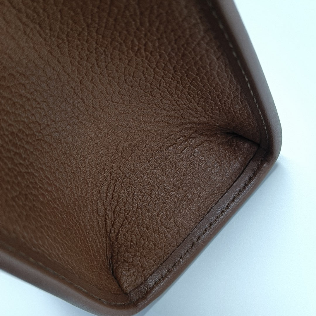 Calfskin Top Handle Bag Brown