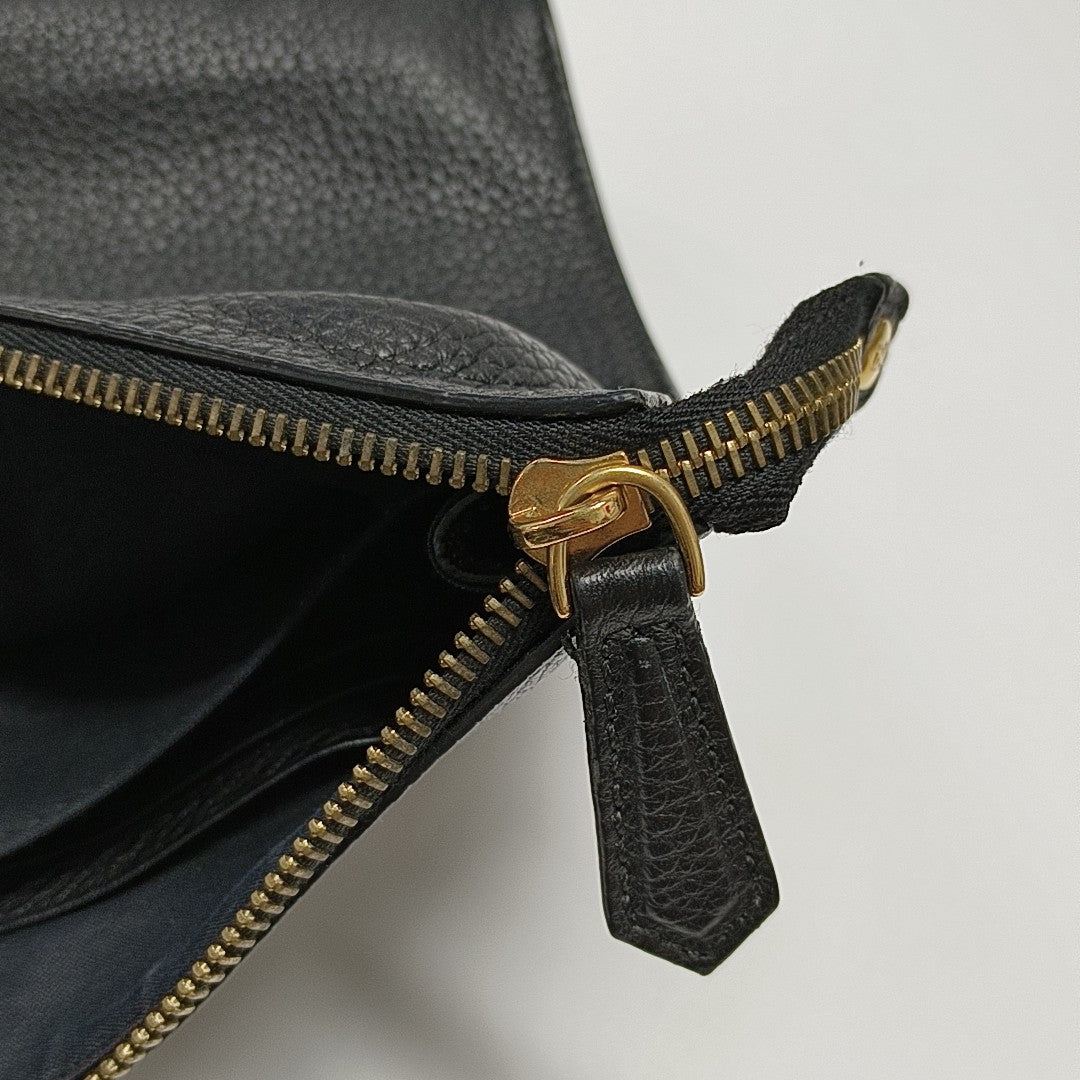 Calfskin Top Handle Bag Black