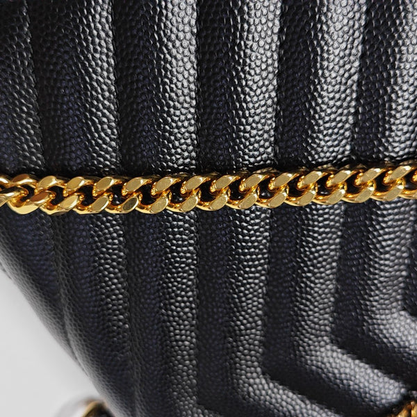 MONOGRAM Chevron Calfskin Black