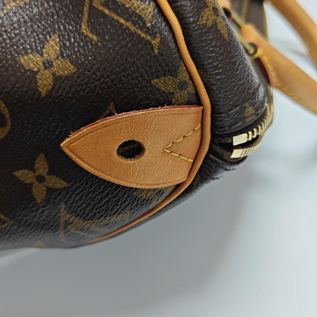 SPEEDY 30 Monogram Coated Canvas Brown
