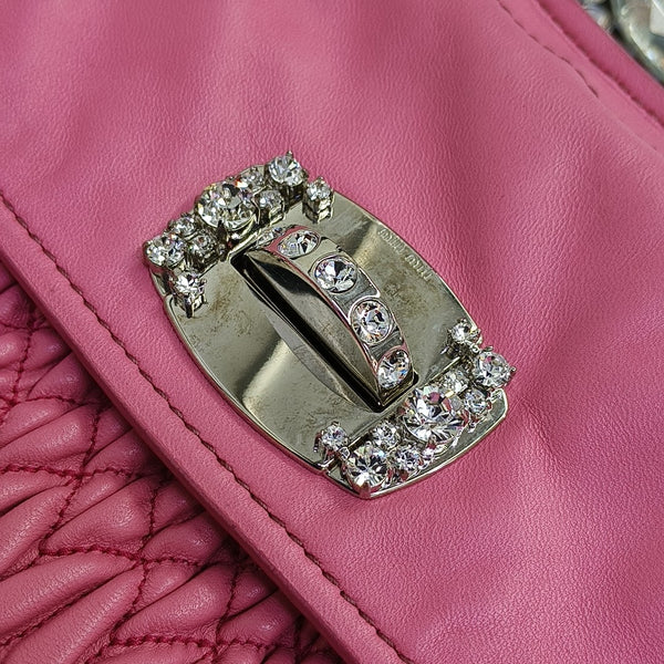 Crystal Quilted Lambskin Pink