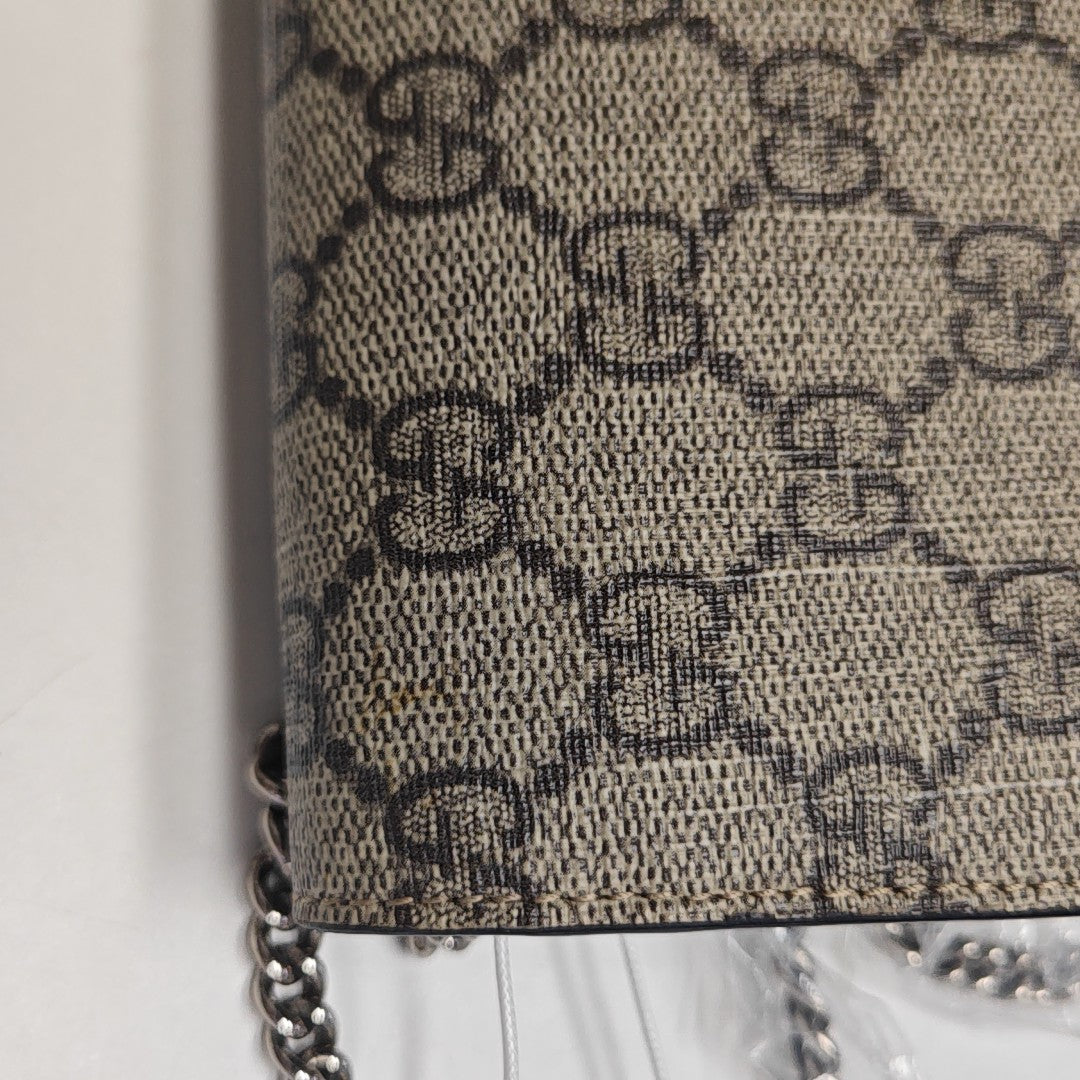 Dionysus Super Mini Monogram Coated Canvas Beige