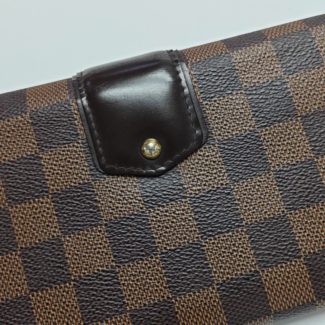 SISTINA Damier Ebene Coated Canvas Brown Wallet
