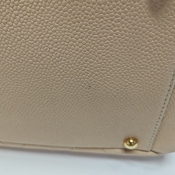 CHANEL PETITE Quilted Grained Calfskin Beige