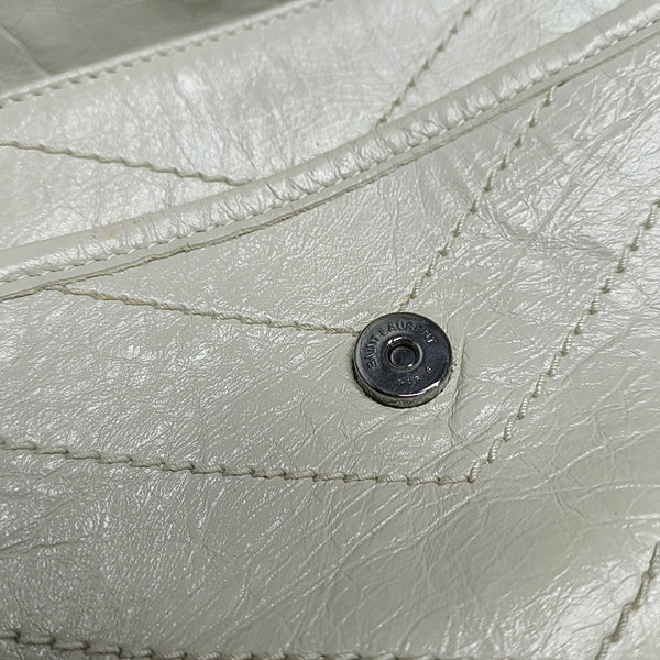 NIKI Small Chevron Calfskin White
