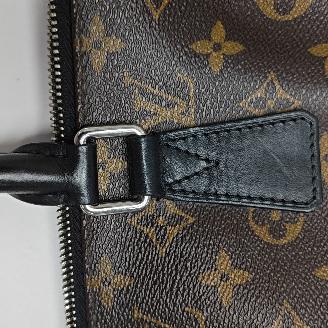 Monogram Coated Canvas Shoulder Bag Brown