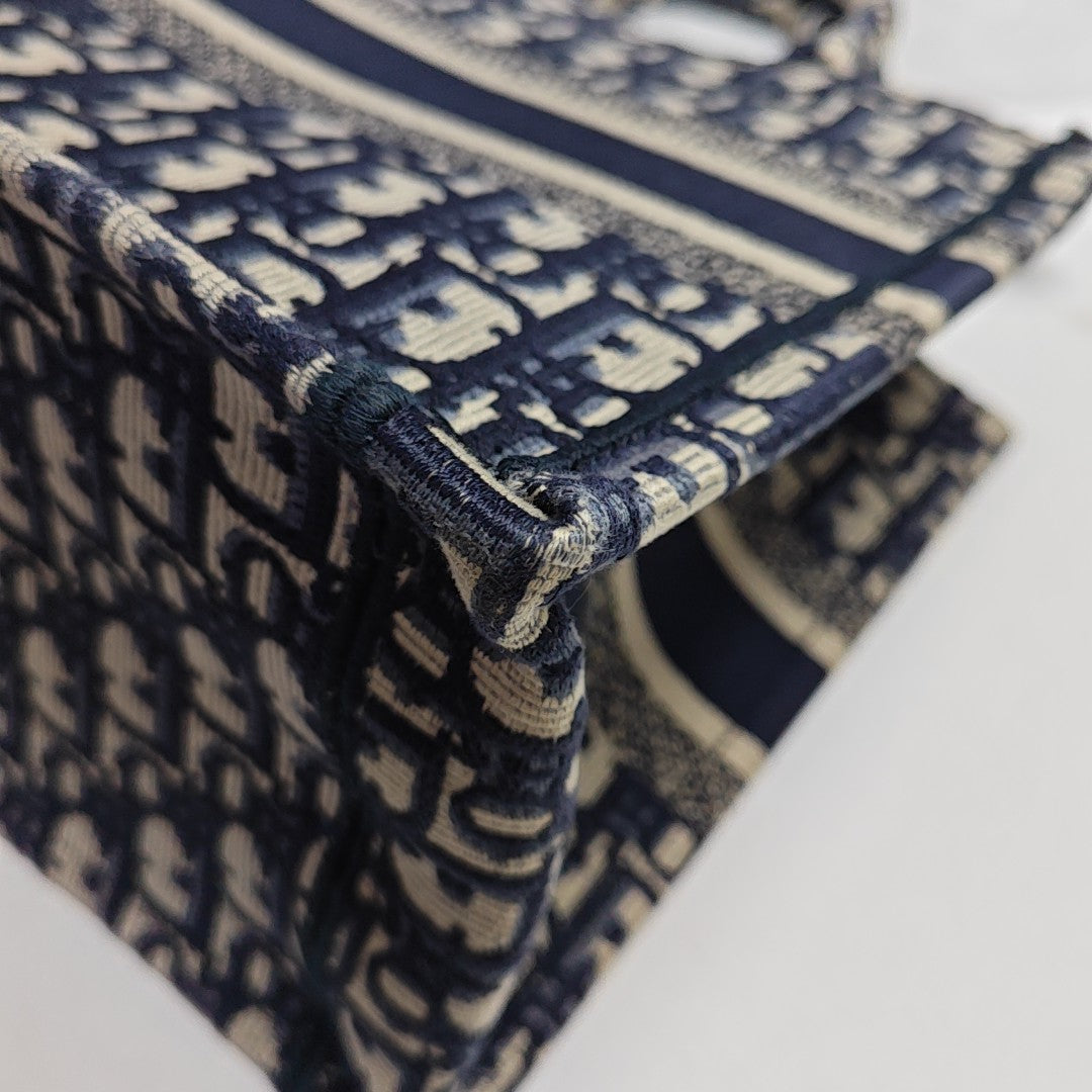 Book Tote Small Oblique Canvas Blue
