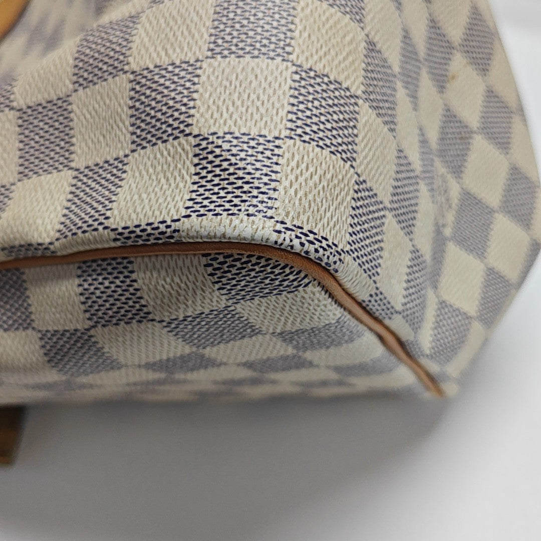 SPEEDY 25 Damier Azur Coated Canvas White