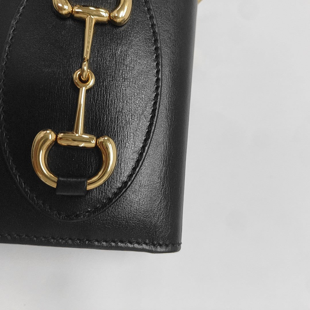 Horsebit 1955 Mini Calfskin Black Wallet