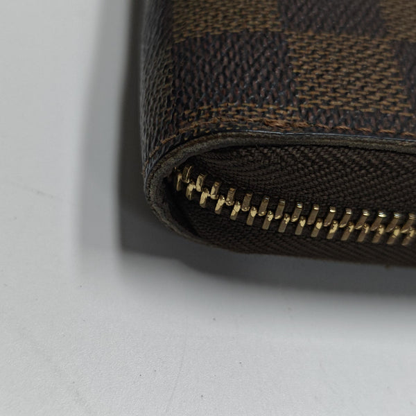 ZIPPY Damier Ebene Coated Canvas Brown Wallet