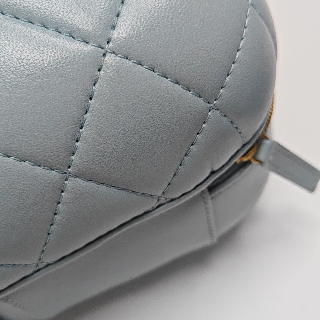 Quilted Lambskin Shoulder Bag Blue