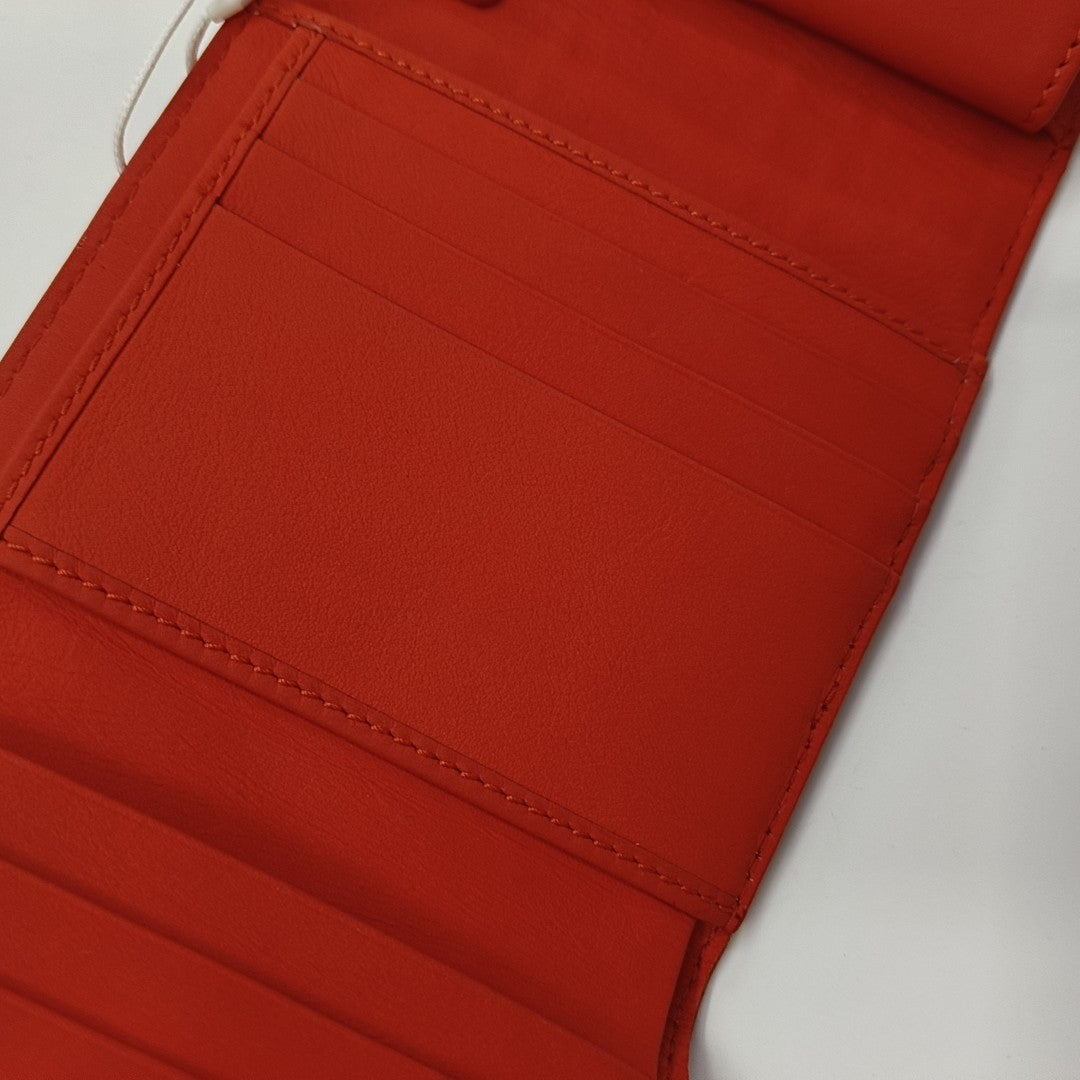Lady Dior Cannage Calfskin Orange Wallet