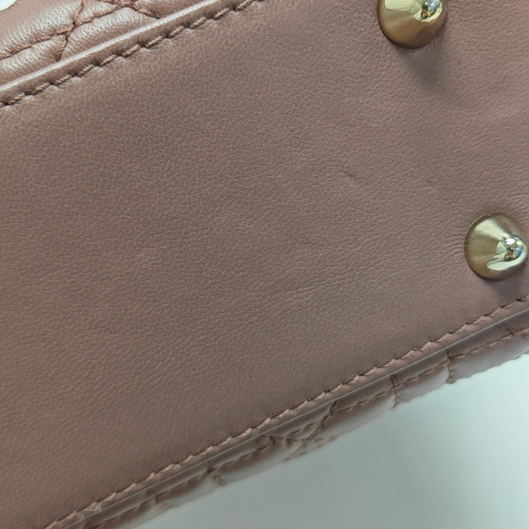 Lady Dior Small Cannage Lambskin Beige