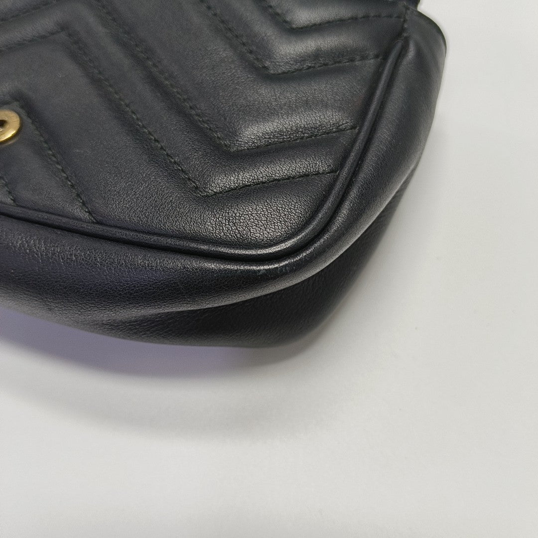 GG Marmont Mini Quilted Calfskin Black