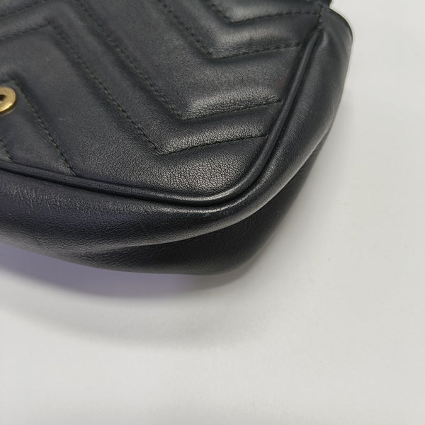 GG Marmont Mini Quilted Calfskin Black