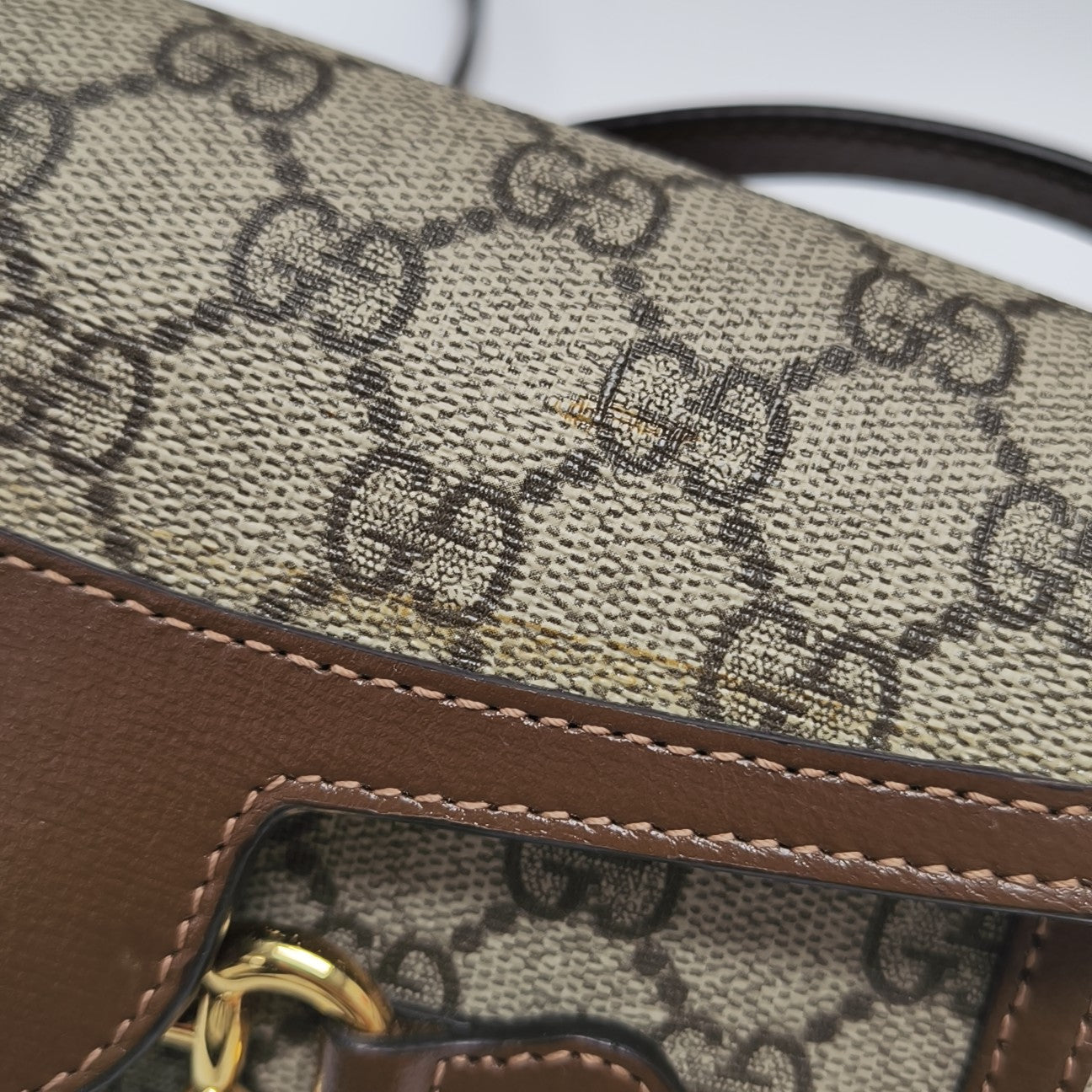 Horsebit 1955 Mini Monogram Coated Canvas Beige