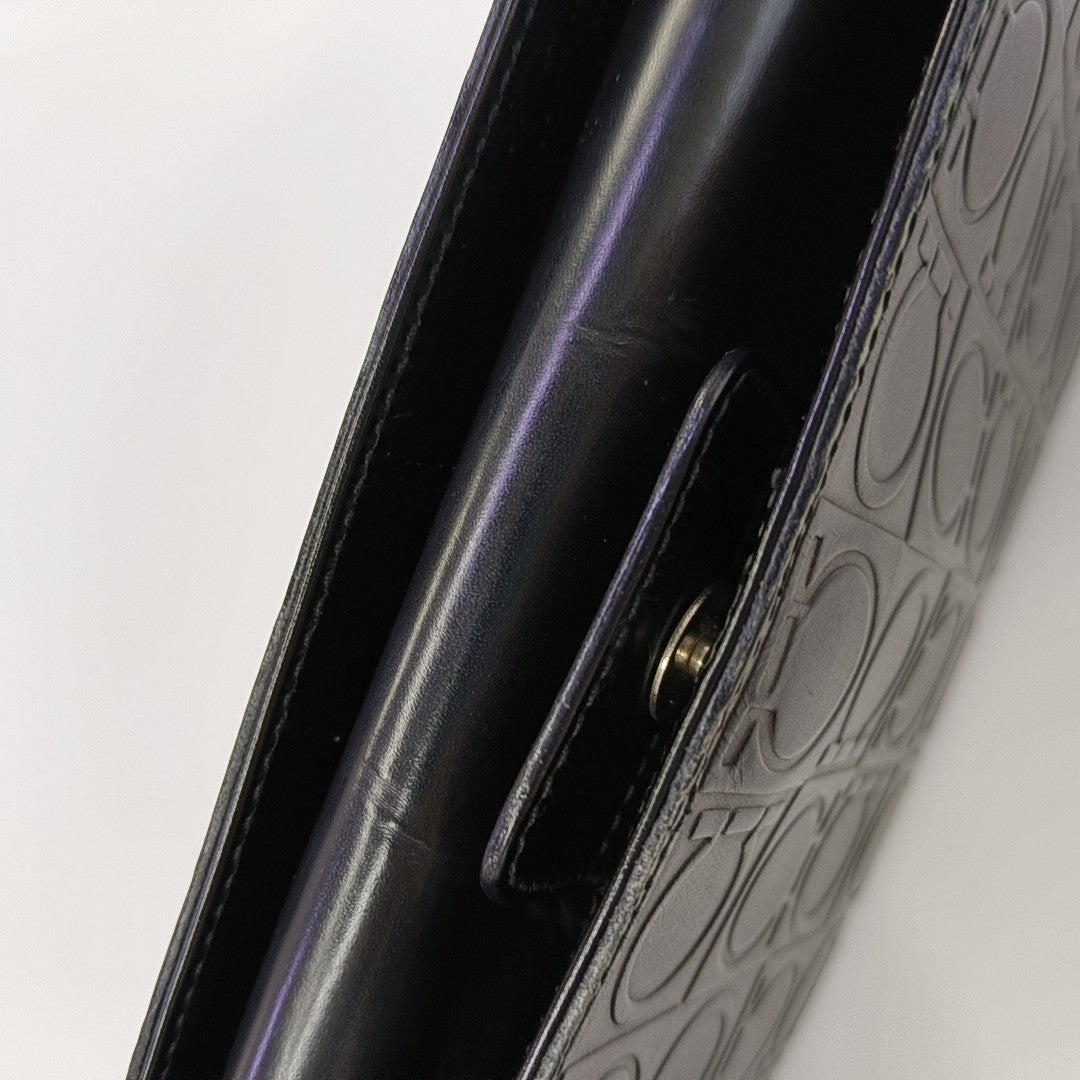 Calfskin Top Handle Bag Black