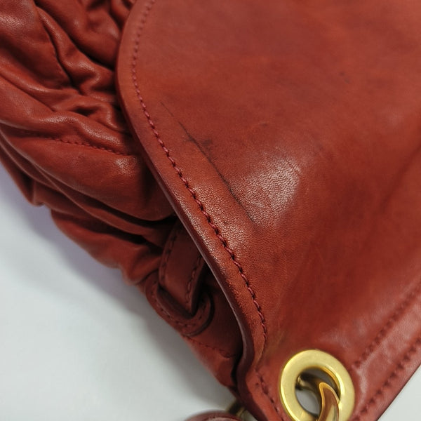 Miu Coffer Quilted Lambskin Red