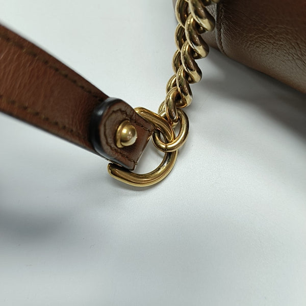GG Marmont Small Quilted Calfskin Brown